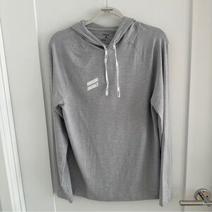 Hurley Long Sleeve Hooded Tee - Light Gray Size Small